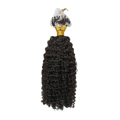 Micro Ring Hair Extensions - #1B Jerry Curly Human Hair