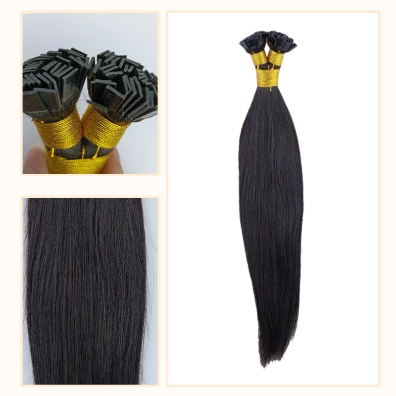 K-Tip Hair Extensions - #1B Straight Human Hair