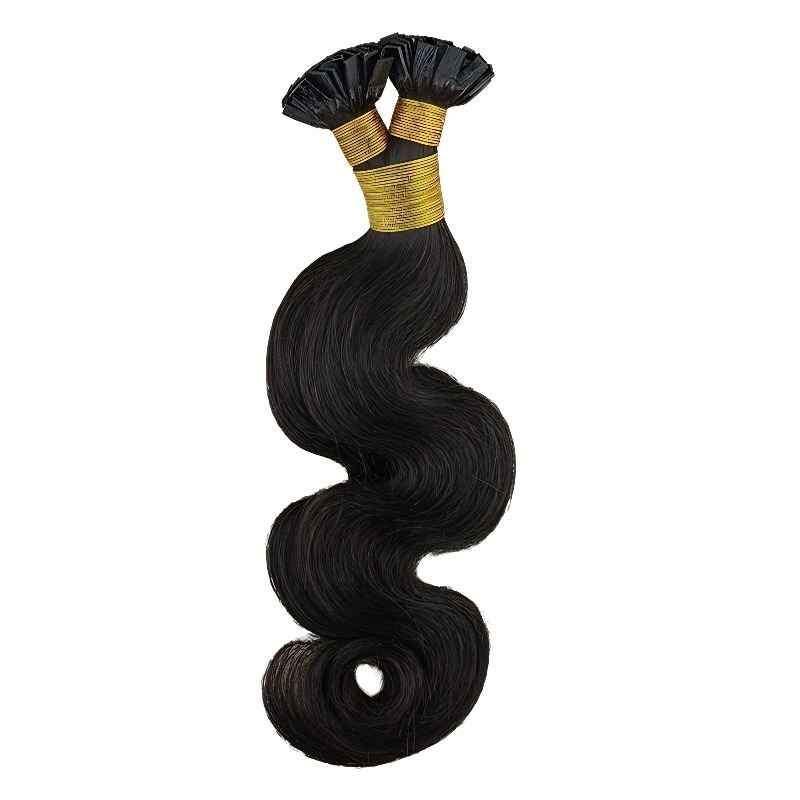 K-Tip Hair Extensions - #1B Body Wave Human Hair