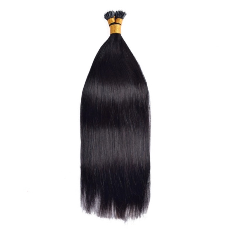 Nano Ring Hair Extensions - #1B Straight Human Hair