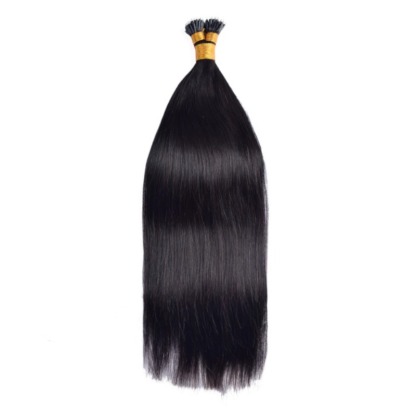 Nano Ring Hair Extensions - #1B Straight Human Hair