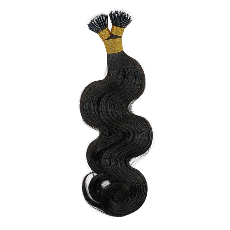 Nano Ring Hair Extensions - #1B Body Wave Human Hair