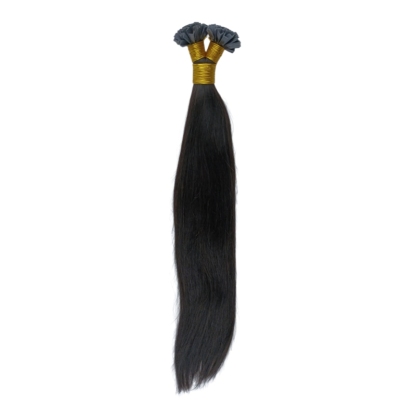 V-Tip Hair Extensions - #1B Straight Human Hair