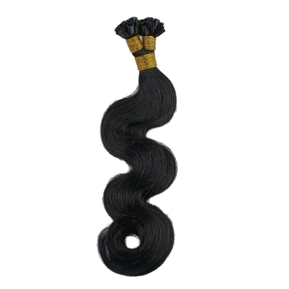 V-Tip Hair Extensions - #1B Body Wave Human Hair