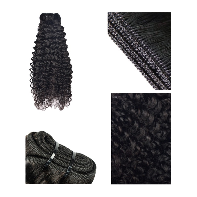 Sew In Hair Extensions - #1B Jerry Curly Human Hair