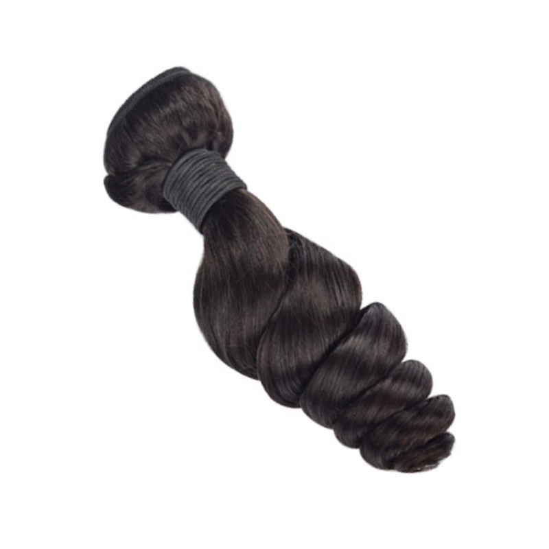 Sew In Hair Extensions - #1B Loose Wave Human Hair