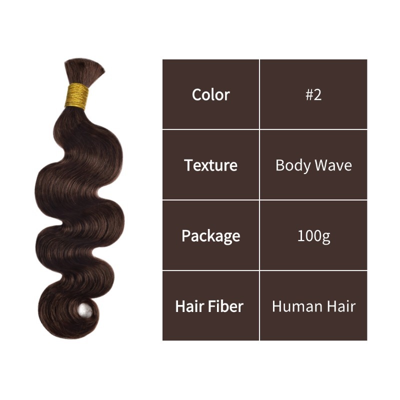 Body Wave Bulk Human Hair - #2 Hair Extensions