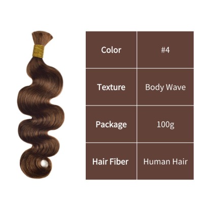 Body Wave Bulk Human Hair - #4 Hair Extensions