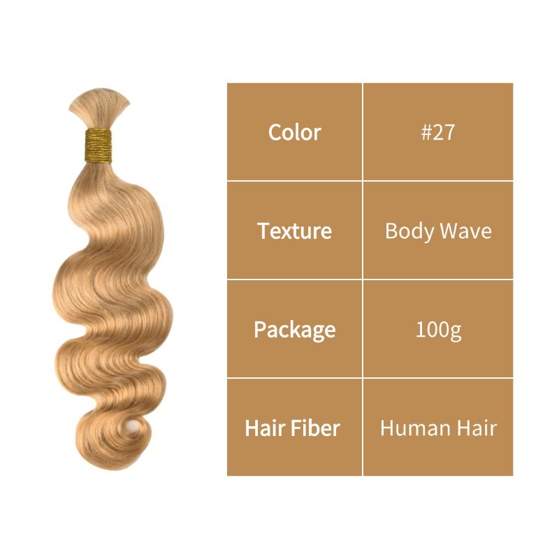 Body Wave Bulk Human Hair - #27 Hair Extensions