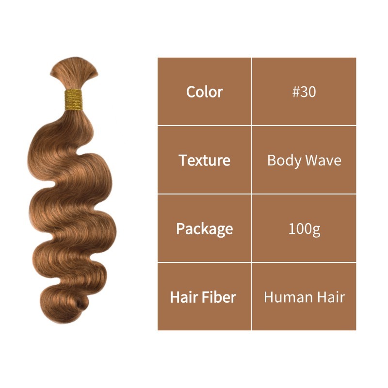 Body Wave Bulk Human Hair - #30 Hair Extensions