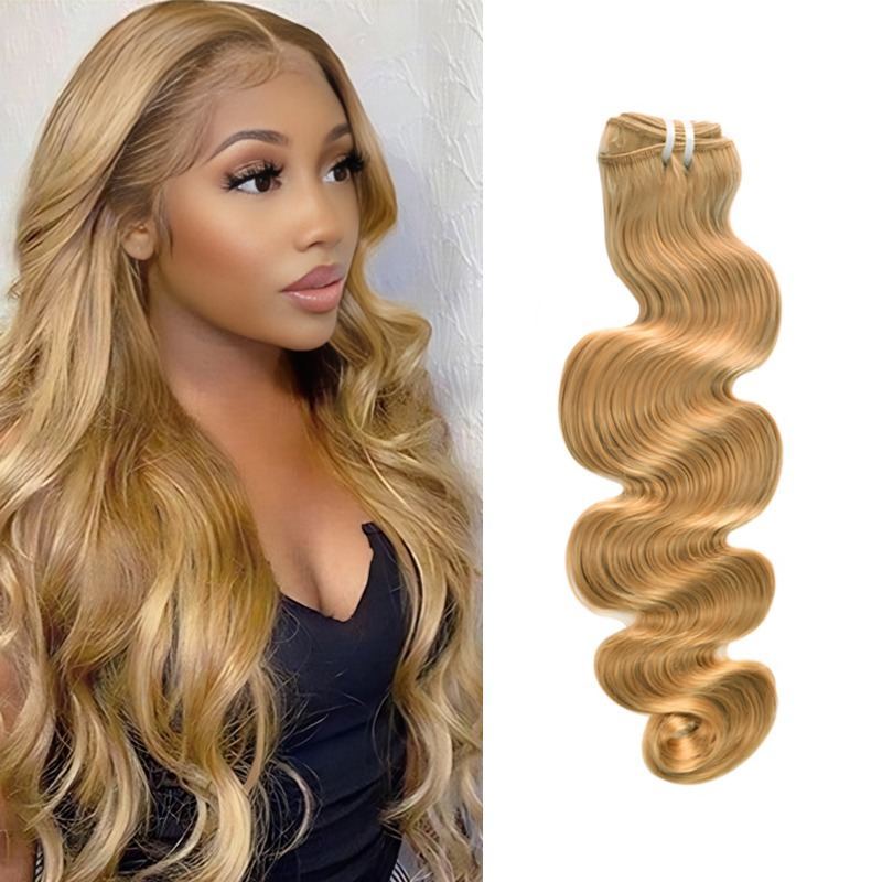 Sew In Hair Extensions - #27 Body Wave Human Hair