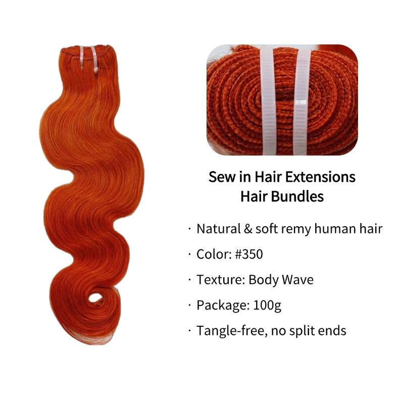 Sew In Hair Extensions - #350 Body Wave Human Hair