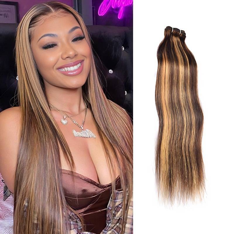 Sew In Hair Extensions - #4/27 Straight Human Hair