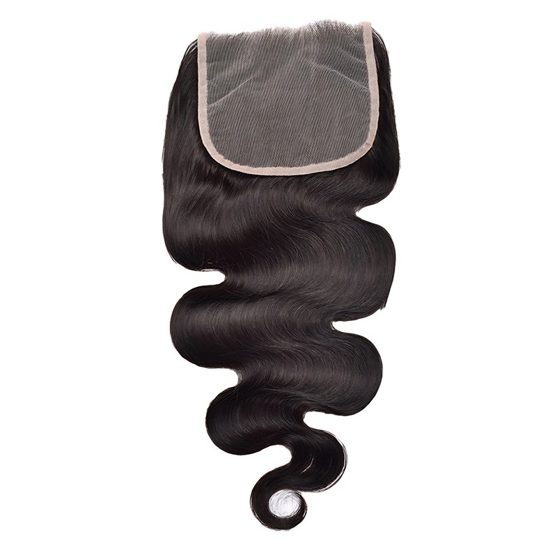4x4 Transparent Lace Closure - #1B Body Wave Hair