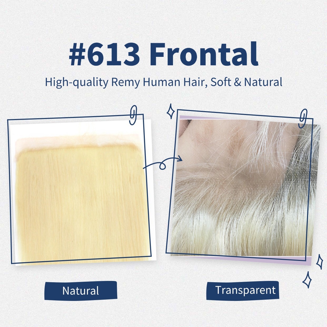 Lace Frontal - #613 Straight Human Hair(13x4 13x6)