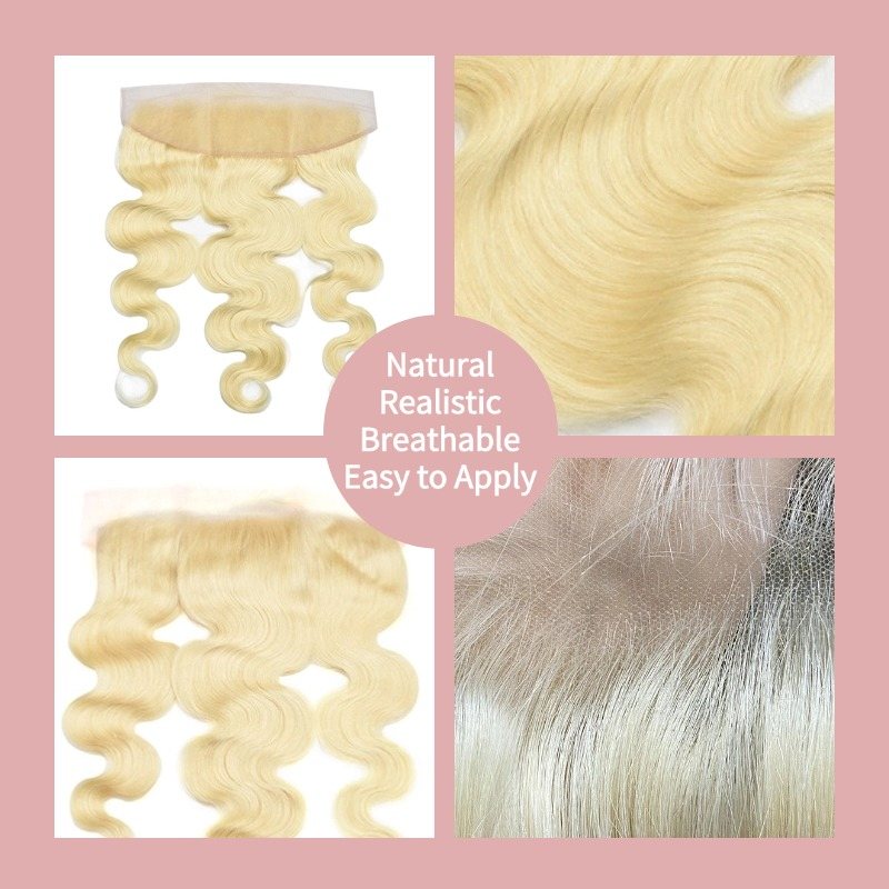 13x4 Transparent Lace Frontal - #613 Body Wave Hair
