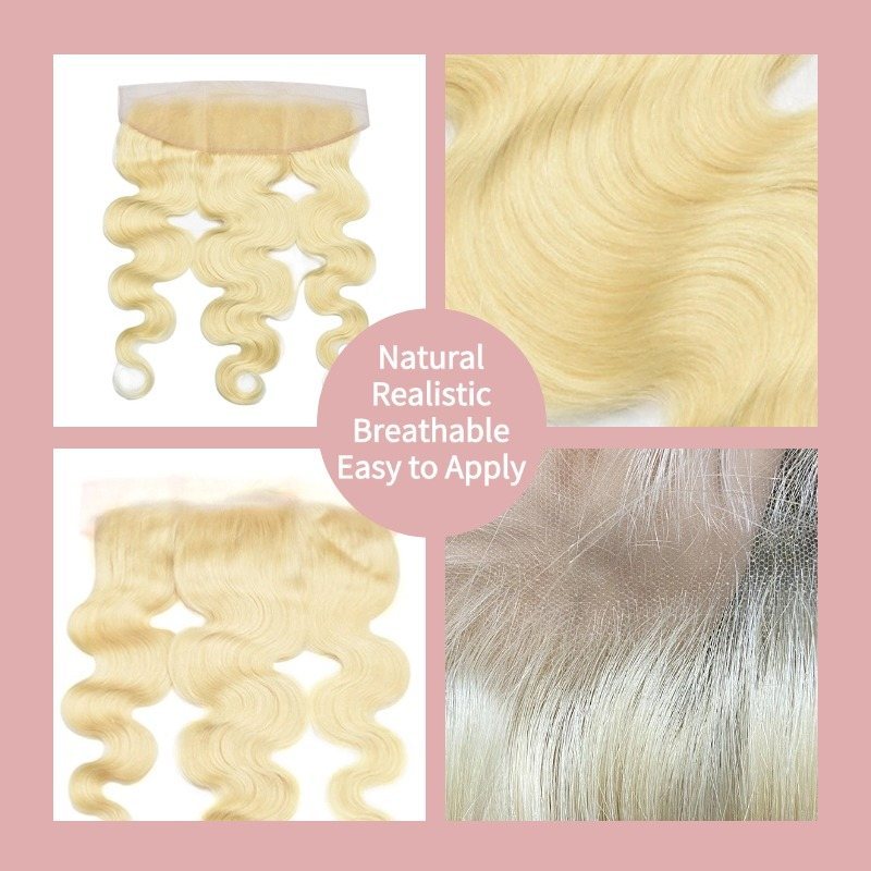 13x4 Transparent Lace Frontal - #613 Body Wave Hair