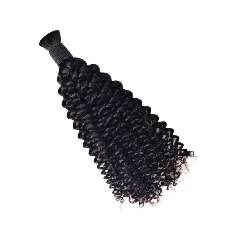 Jerry Curly Bulk Human Hair - #1B Black Hair Extensions