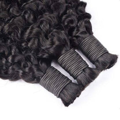 Jerry Curly Bulk Human Hair - #1B Black Hair Extensions