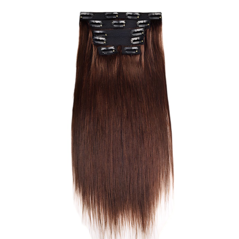 Lace Clip In Hair Extensions - #3 Straight Human Hair