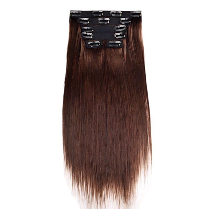 Lace Clip In Hair Extensions - #3 Straight Human Hair