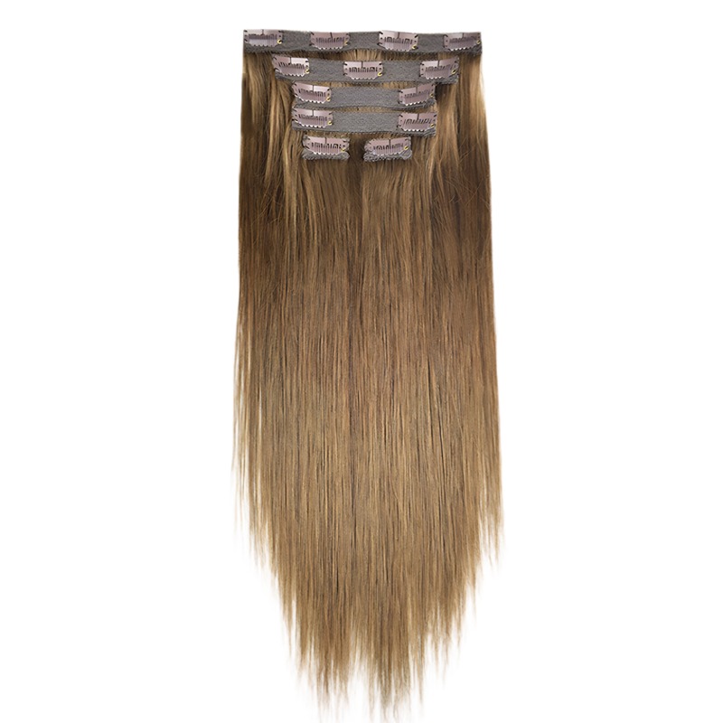 Lace Clip In Hair Extensions - #7 Straight Human Hair