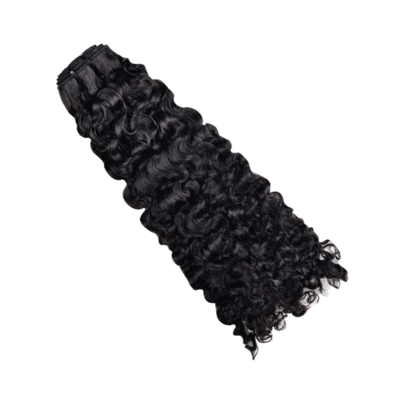 Sew In Hair Extensions - #1B Burmese Curly Human Hair