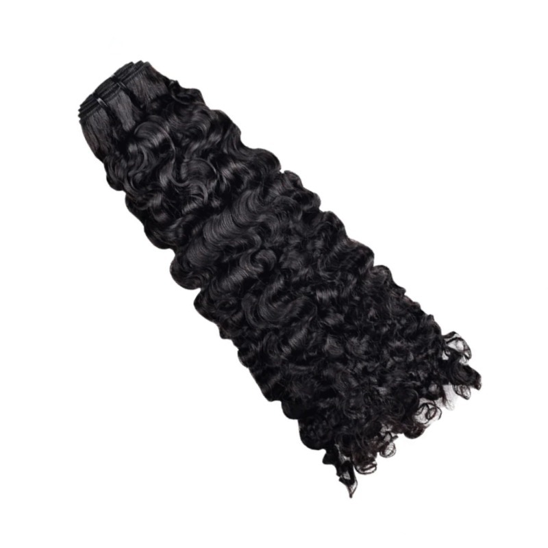Sew In Hair Extensions - #1B Burmese Curly Human Hair