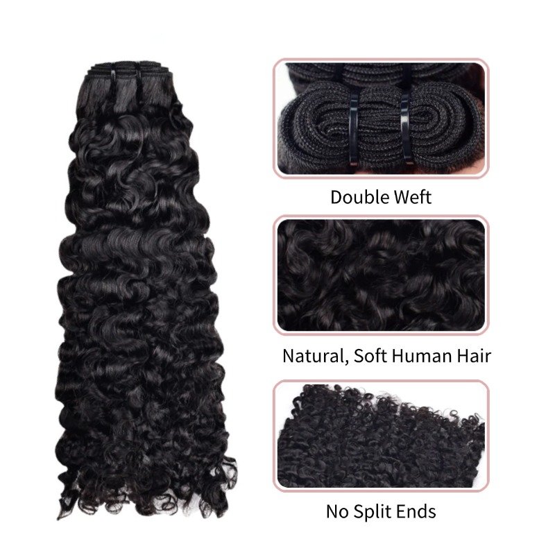 Sew In Hair Extensions - #1B Burmese Curly Human Hair
