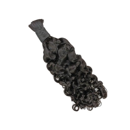 Bulk Human Hair - #1B Burmese Curly Braiding Hair