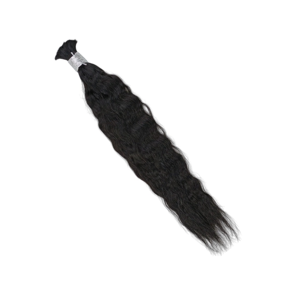 Bulk Human Hair - #1 Wet and Wavy Braiding Hair