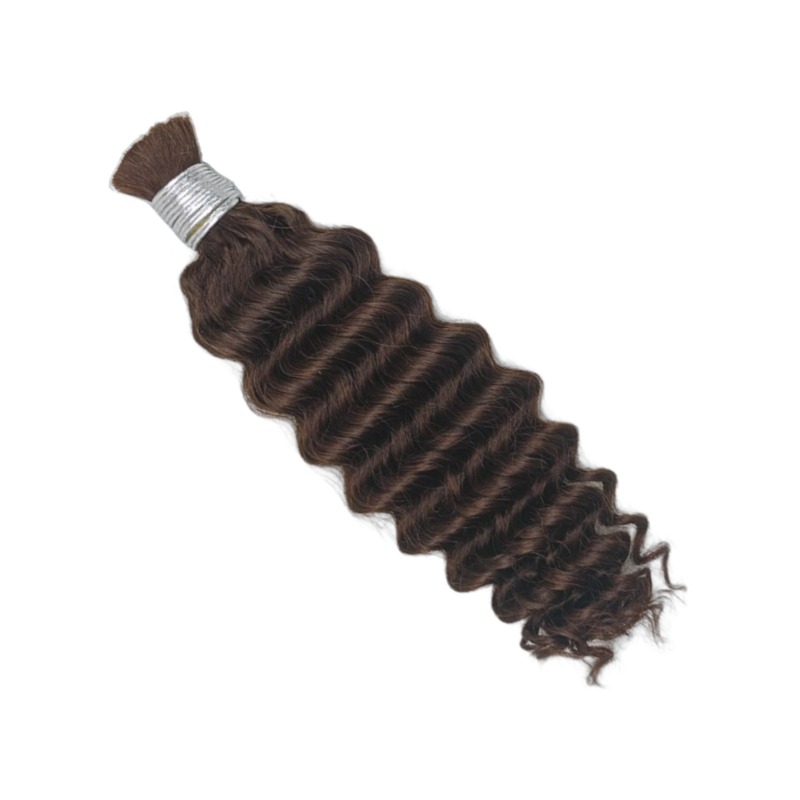 Bulk Human Hair - #3 Coffee Brown Deep Wave Braiding Hair