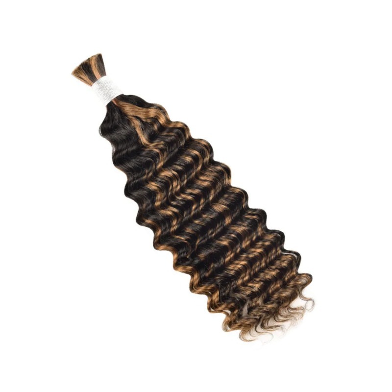 Deep Wave Bulk Human Hair - #1B/30 Braiding Hair