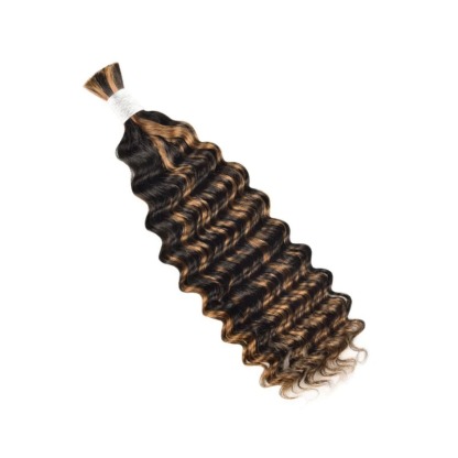 Deep Wave Bulk Human Hair - #1B/30 Braiding Hair