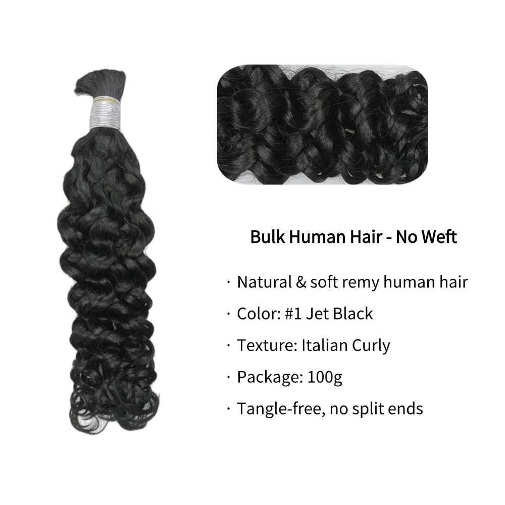 Bulk Human Hair - #1 Italian Curly Braiding Hair