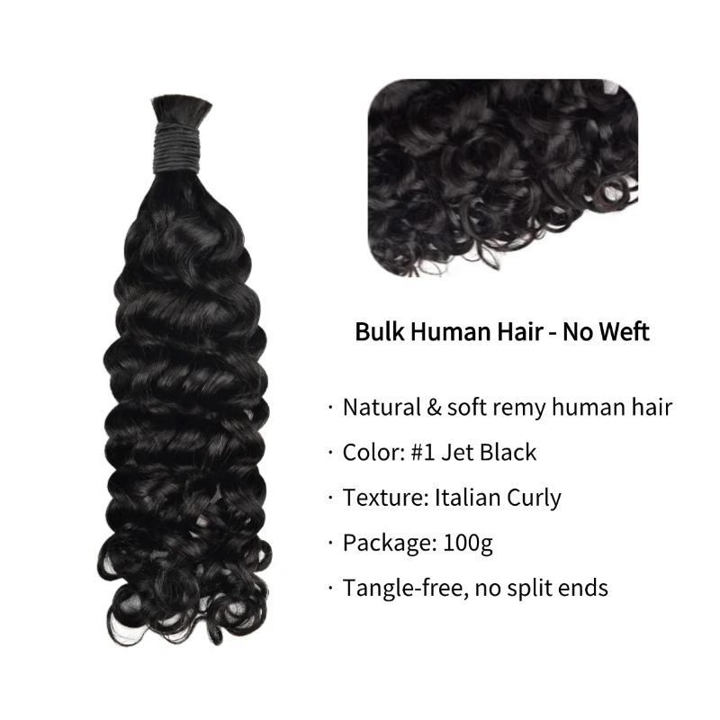 Italian Curly Bulk Human Hair - #1 Hair Extensions