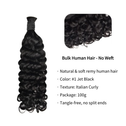Italian Curly Bulk Human Hair - #1 Hair Extensions