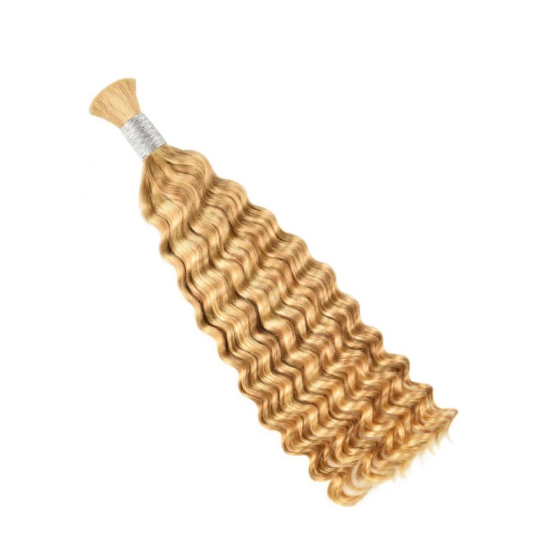 Deep Wave Bulk Human Hair - #P27/613 Braiding Hair