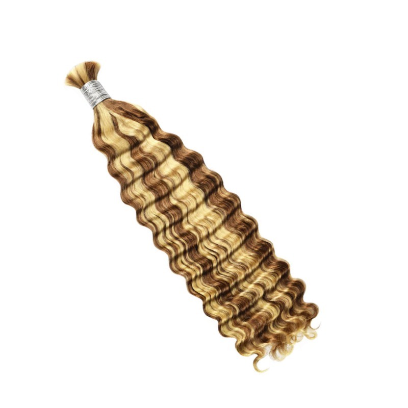 Deep Wave Bulk Human Hair - #P30/613 Braiding Hair