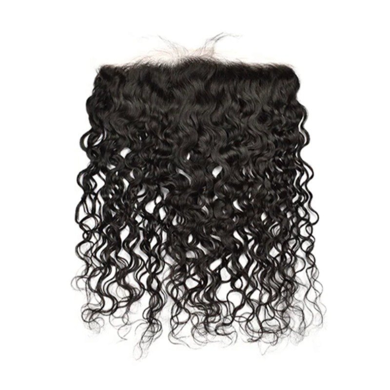 Lace Frontal - #1B Water Wave Human Hair(13x4 13x6)