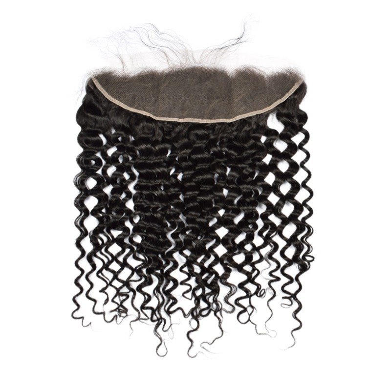 Lace Frontal - #1B Italian Curly Human Hair(13x4 13x6)