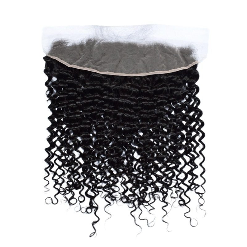 Lace Frontal - #1B Deep Curly Human Hair(13x4 13x6)