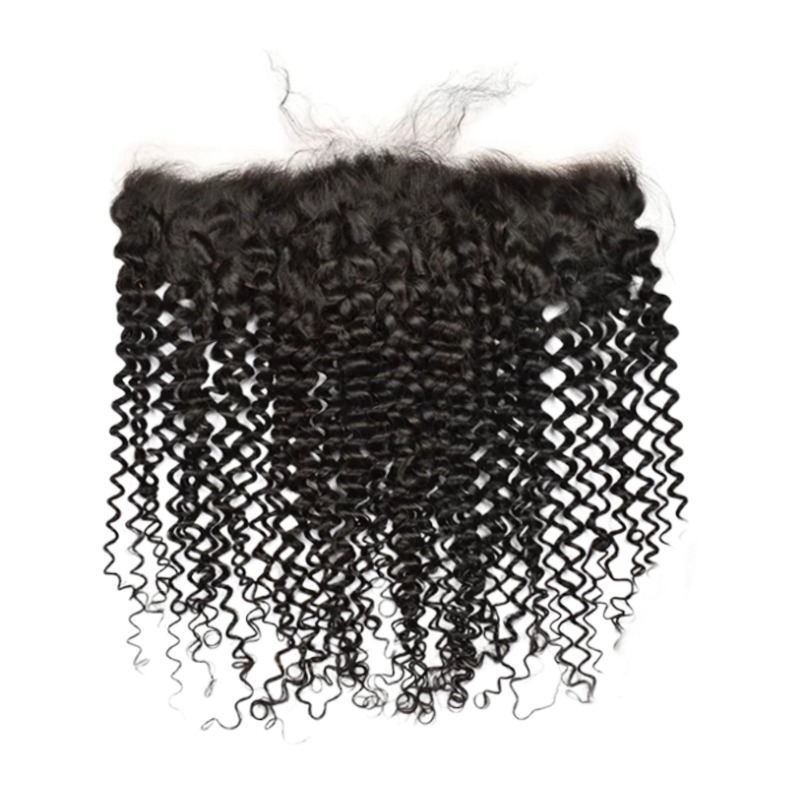 Lace Frontal - #1B Deep Curly Human Hair(13x4 13x6)