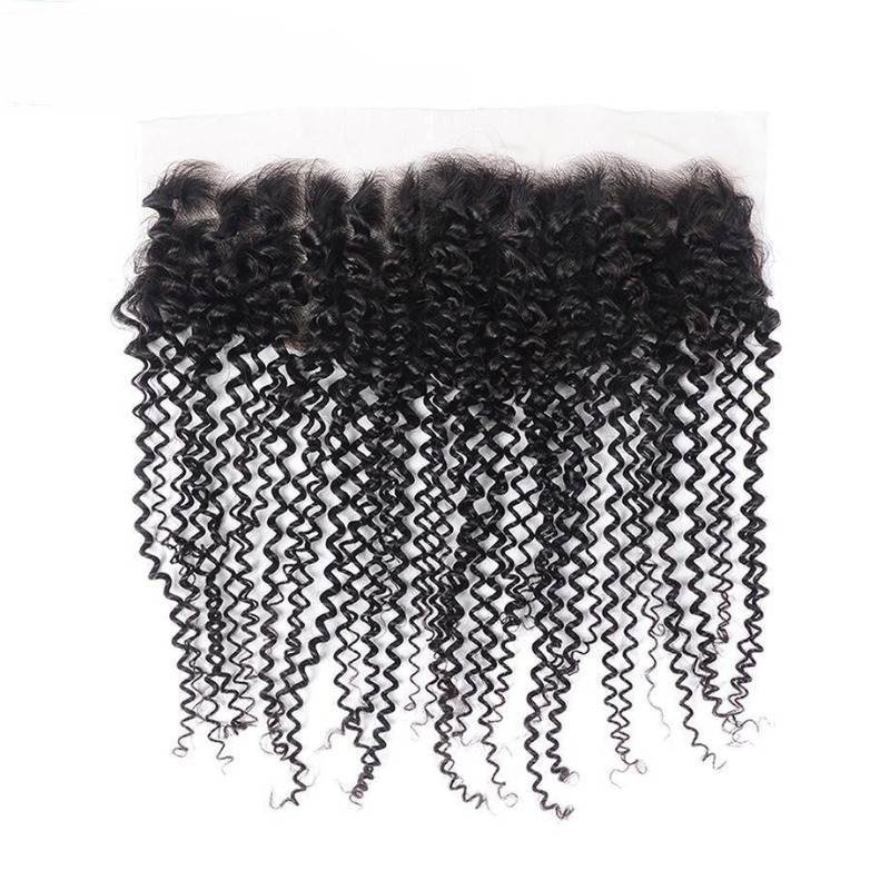 Lace Frontal - #1B Kinky Curly Human Hair(13x4 13x6)