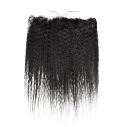 Lace Frontal - #1B Kinky Straight Human Hair(13x4 13x6)