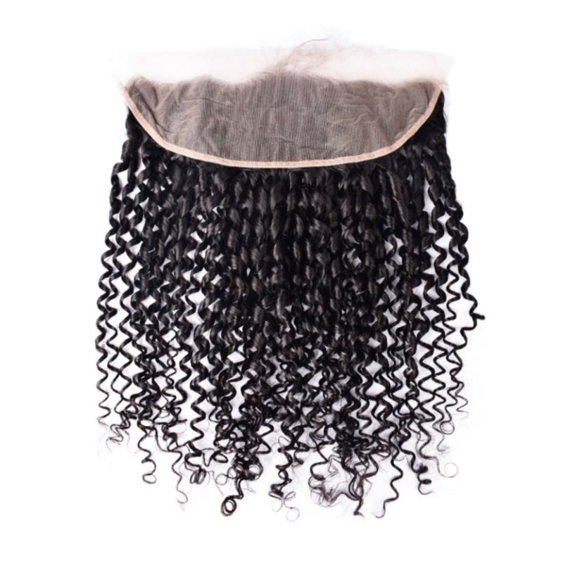 Lace Frontal - #1B Bouncy Curly Human Hair(13x4 13x6)