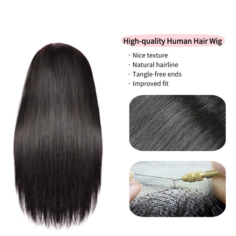 13x4 HD Lace Front Wig - #1B Straight Human Hair Wig