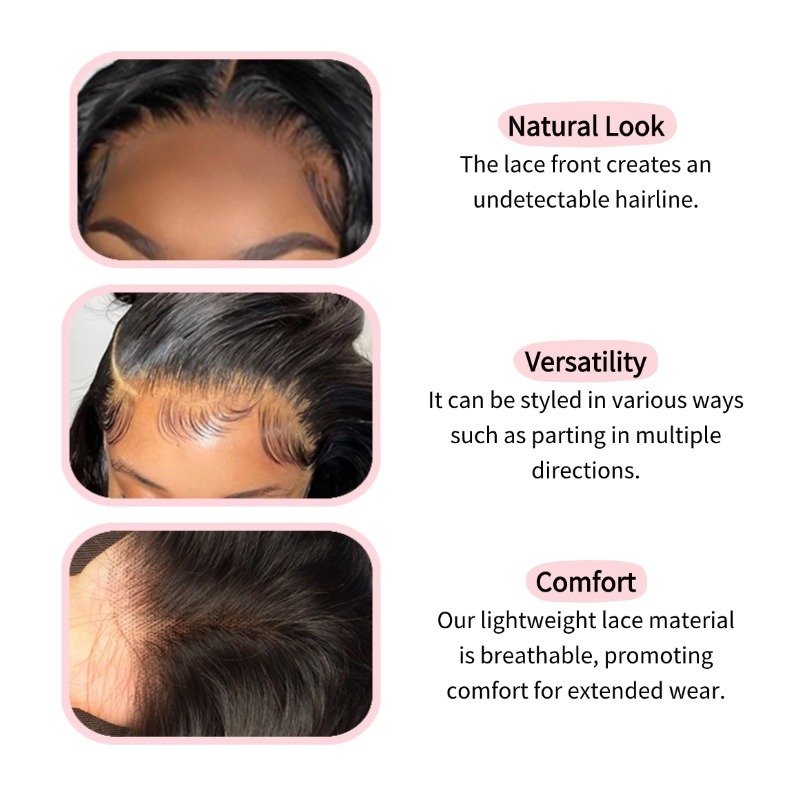 13x4 HD Lace Front Wig - #1B Straight Human Hair Wig