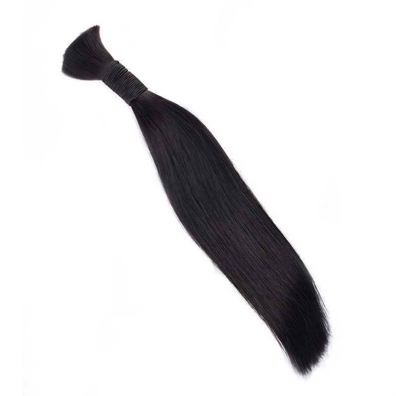 Straight Bulk Human Hair - #1B Black Hair Extensions