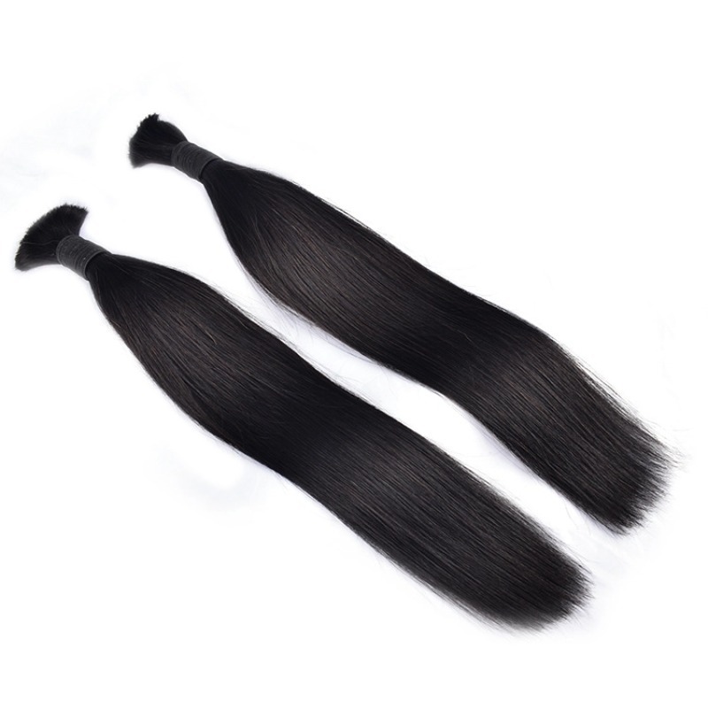 Straight Bulk Human Hair - #1B Black Hair Extensions